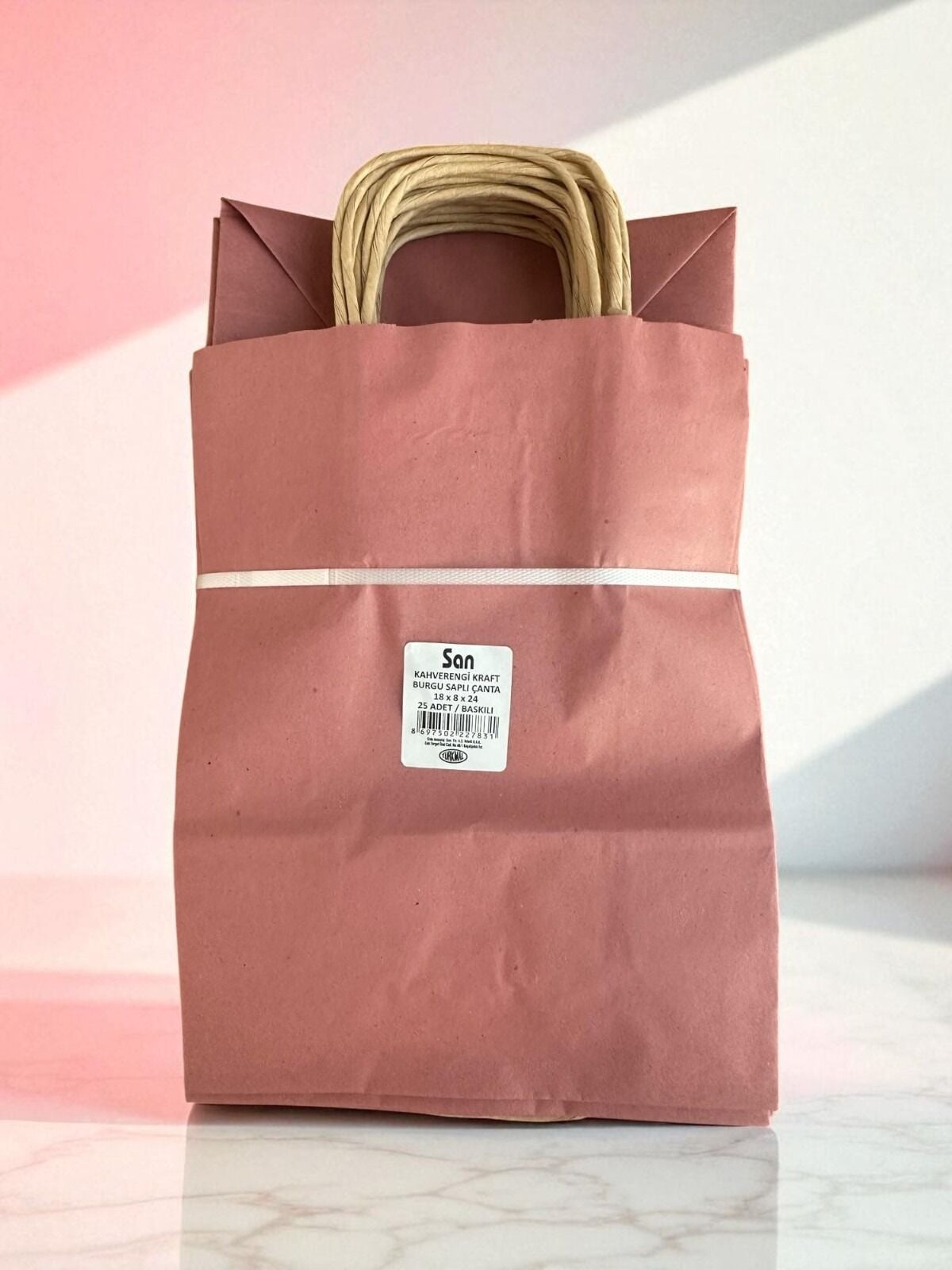 KAĞIT ÇANTA KRAFT 25ADETLİ 18CM*08CM*24CM