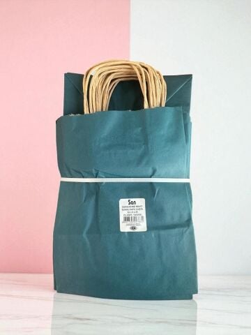 KAĞIT ÇANTA KRAFT 25ADETLİ 18CM*08CM*24CM