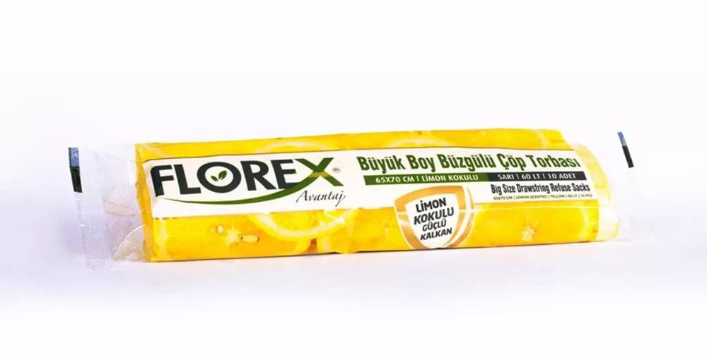 BÜZGÜLÜ ÇÖP TORBASI BÜYÜK LİMON 55CM*60CM