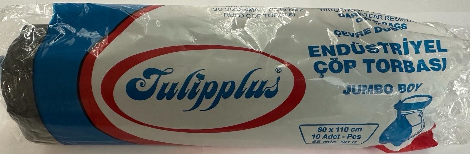 ÇÖP TORBASI JUMBO SİYAH 80CM*110CM TULİPPLUS ENDÜSTRİYEL 500GR