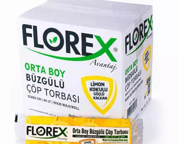 TOPTAN BÜZGÜLÜ ÇÖP TORBASI ORTA LİMON 55CM*60CM 25RULO