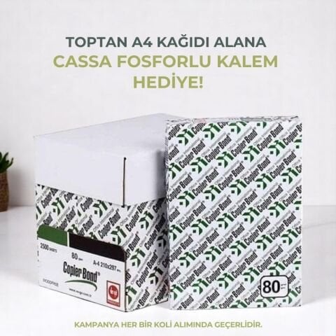 TOPTAN A4 FOTOKOPİ KAĞIDI VEGE COPIER BOND 80GR 5PK