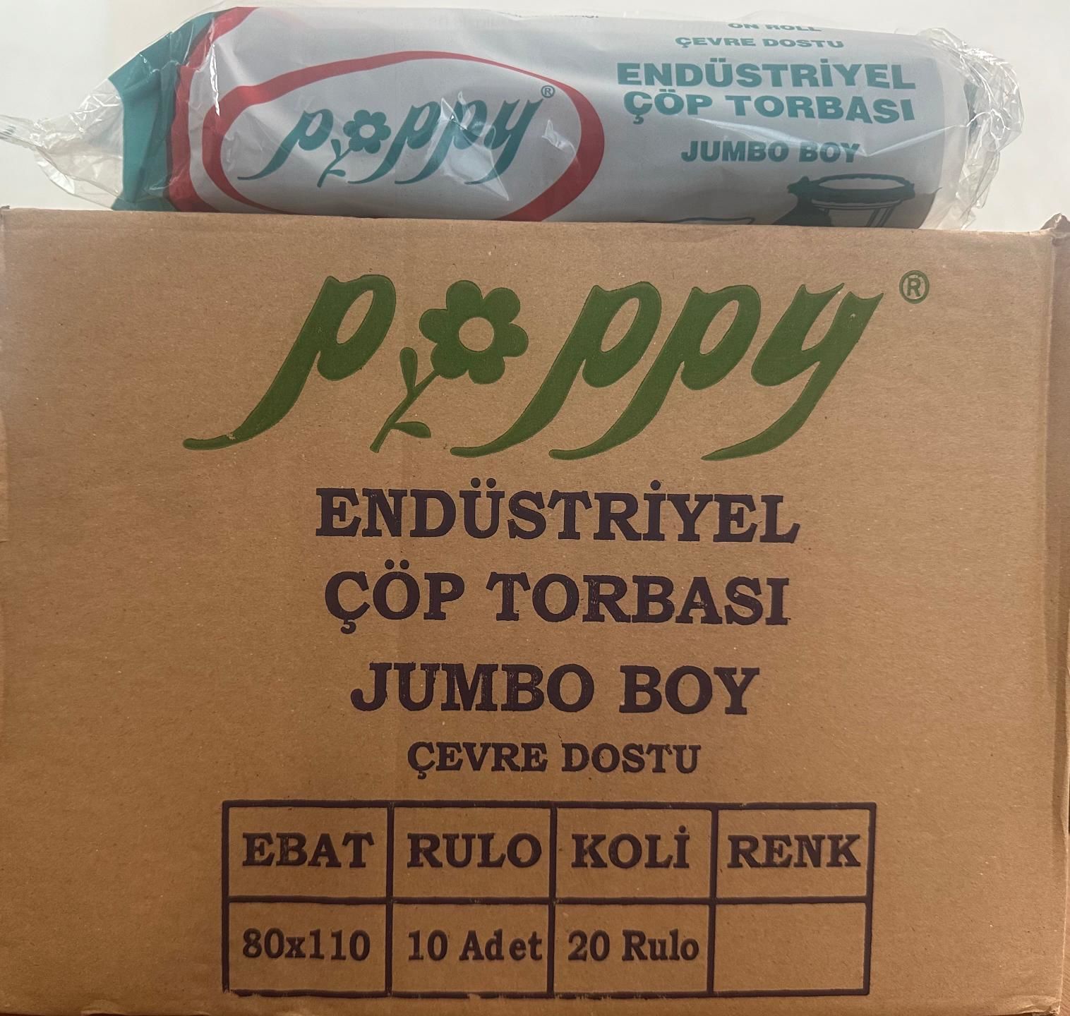 TOPTAN ENDÜSTRİYEL ÇÖP TORBASI POPPY JUMBO 20Rulo