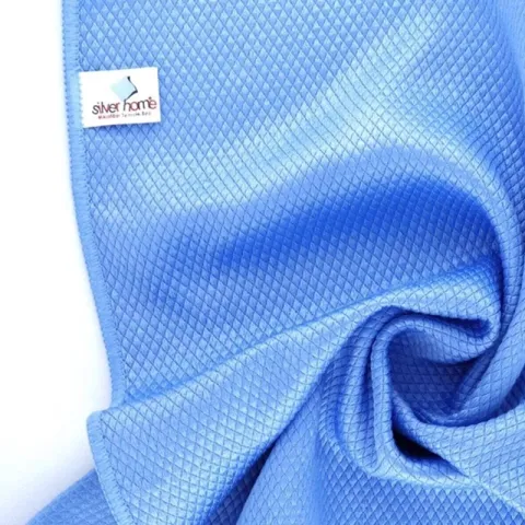 MİKROFİBER BEZ 40CM*40CM SİLVER BAKLAVA DESENLİ CAM BEZİ