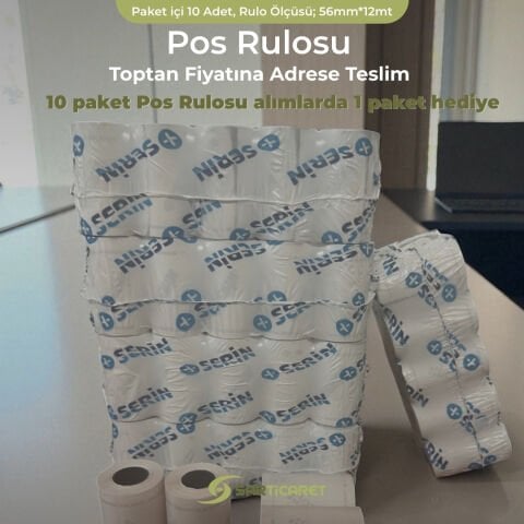TOPTAN POS KAĞIDI 56MM*12MT 10 PAKET