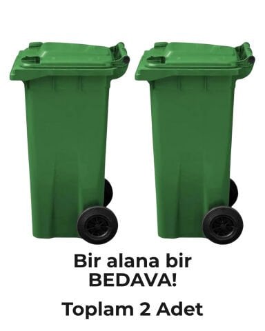 ÇÖP KONTEYNERİ 120lt YEŞİL BÜYÜK BOY 2 Adet