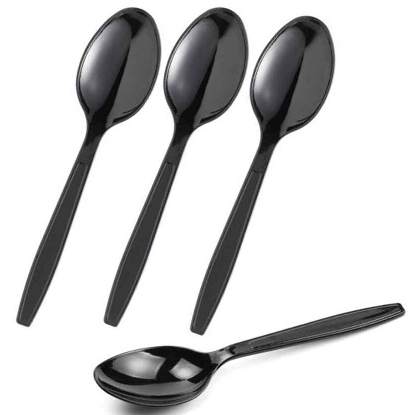PLASTİK KAŞIK LÜKS SİYAH 100AD