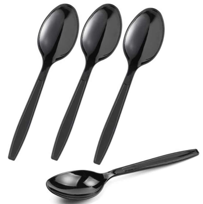 PLASTİK KAŞIK LÜKS SİYAH 100AD