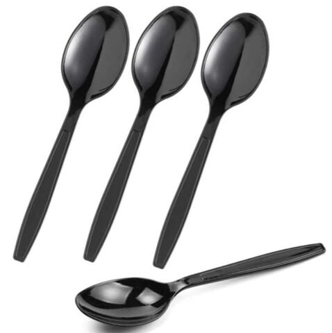 PLASTİK KAŞIK LÜKS SİYAH 100AD
