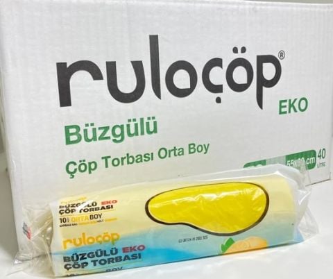 BÜZGÜLÜ ÇÖP TORBASI ORTA 55CM*60CM LİMON