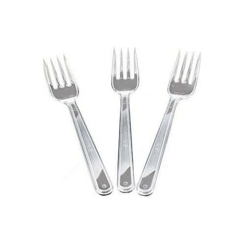 PLASTİK ÇATAL LÜKS ŞEFFAF 100AD