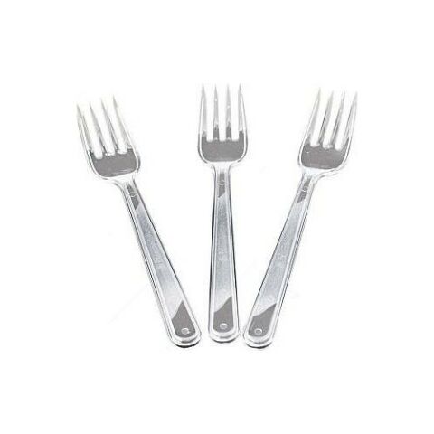 PLASTİK ÇATAL LÜKS ŞEFFAF 100AD