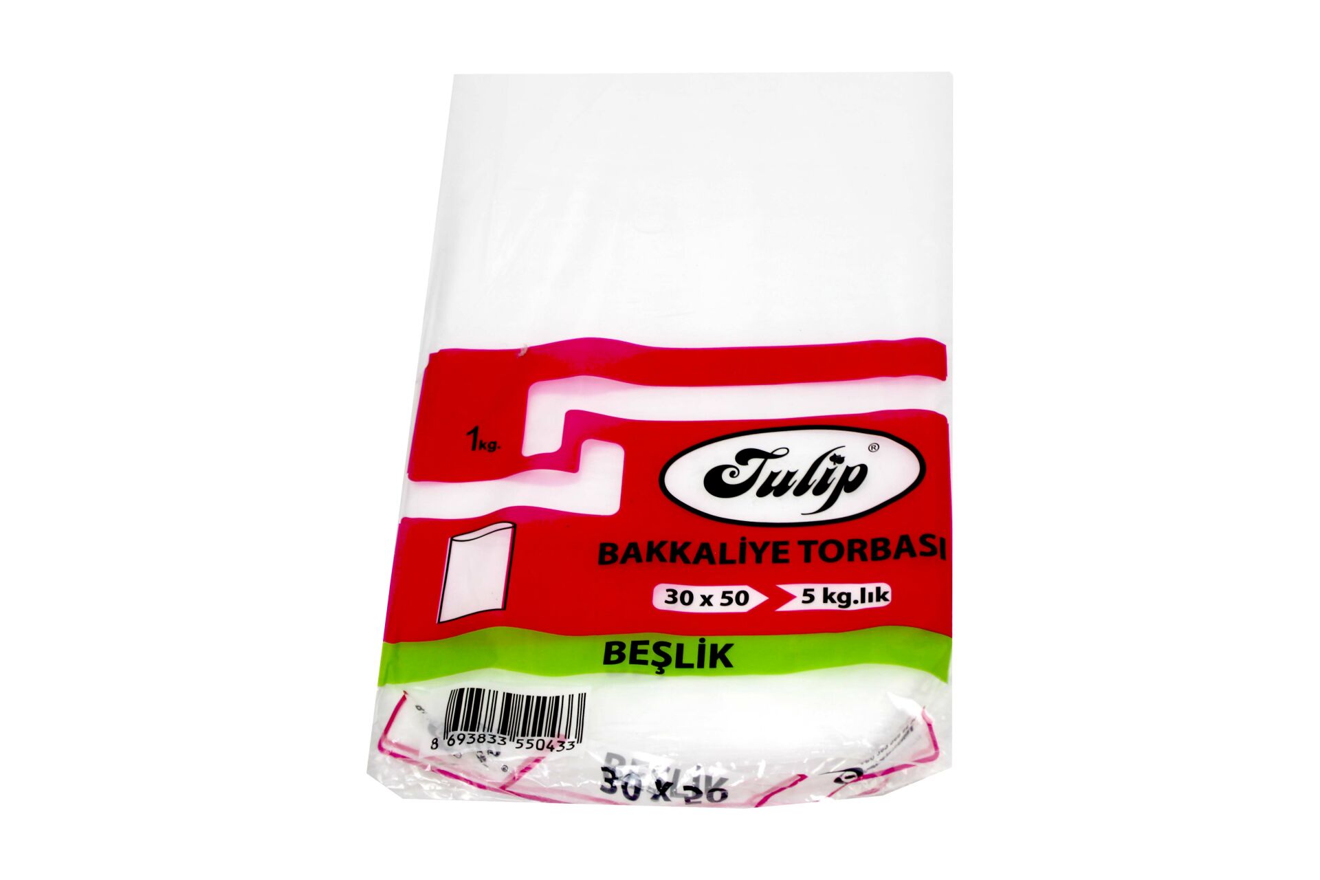 TULİP ŞEFFAF TORBA 070MİC 1KG 30cm*50cm Beşlik